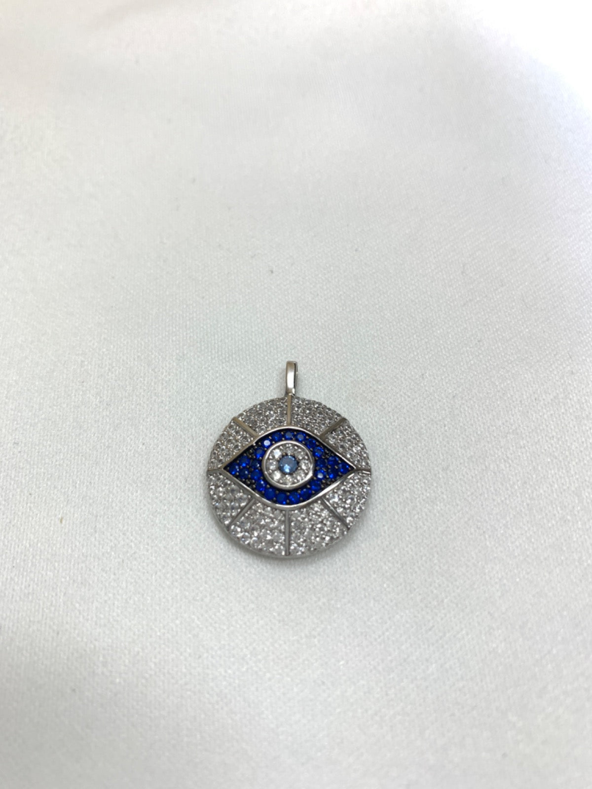White Silver Pendant with CZ