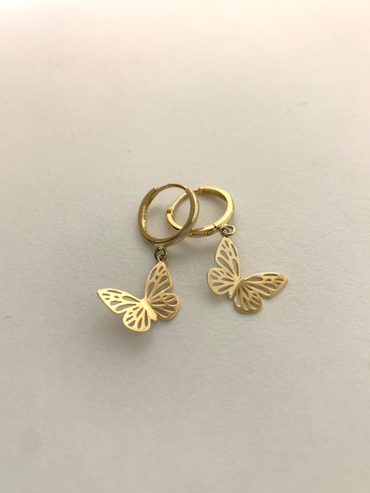 14K Yellow Gold Butterfly Earring
