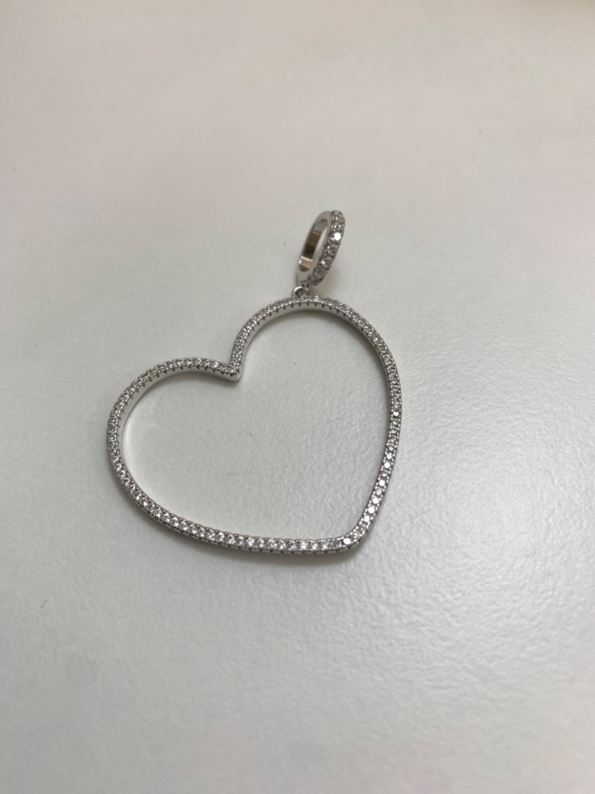 White Silver Pendant with CZ