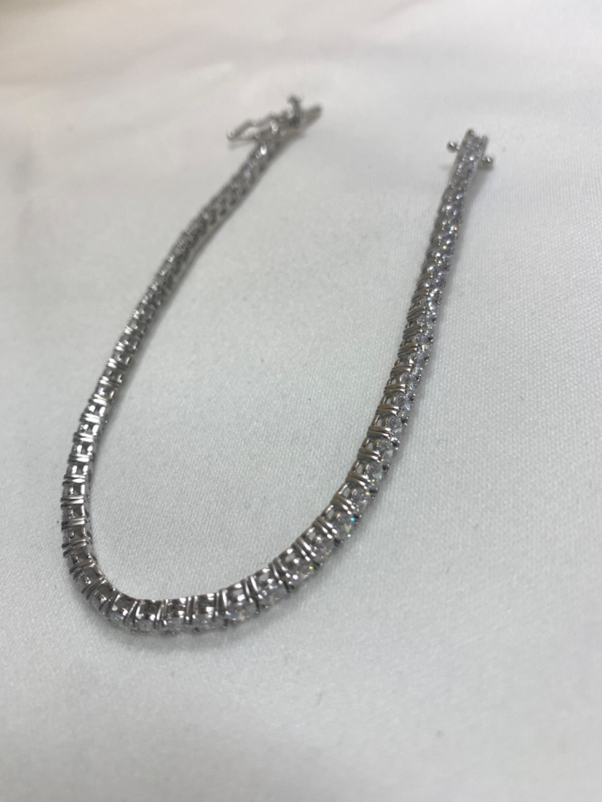 White Silver Bracelet with CZ
