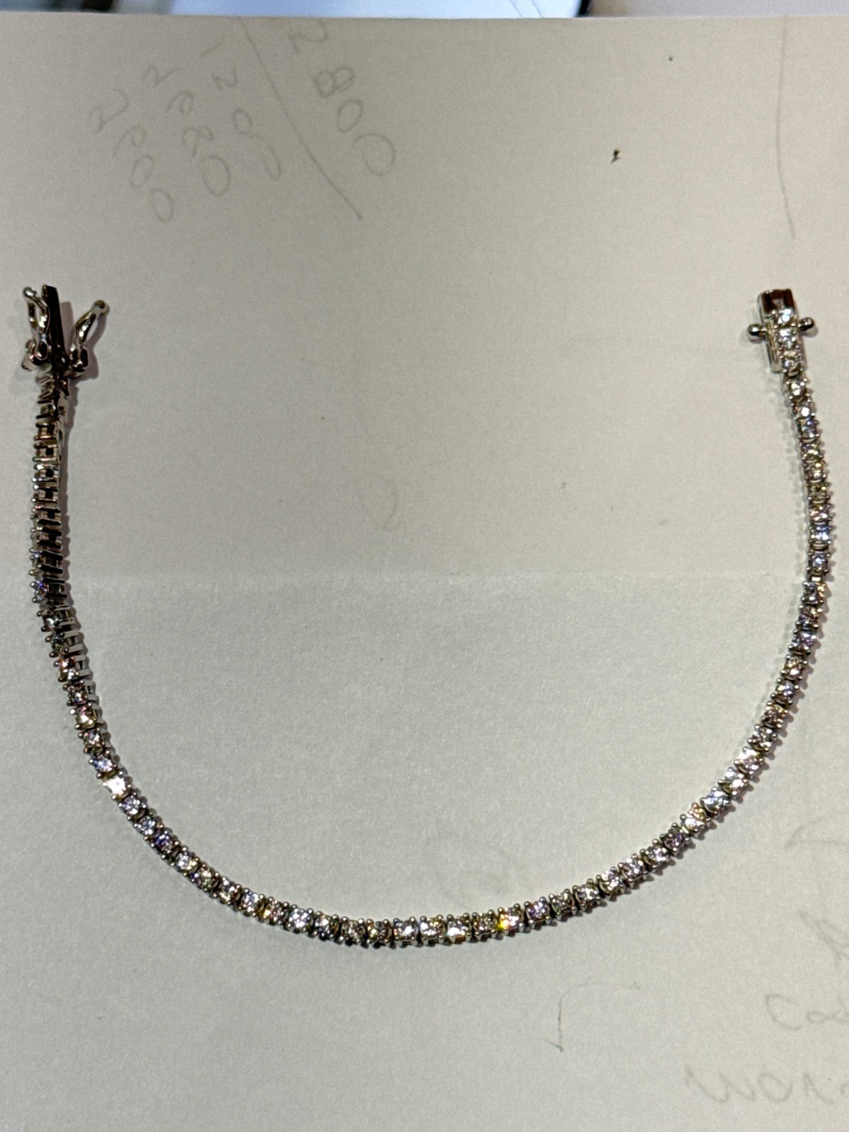White Silver Tennis Bracelet with CZ