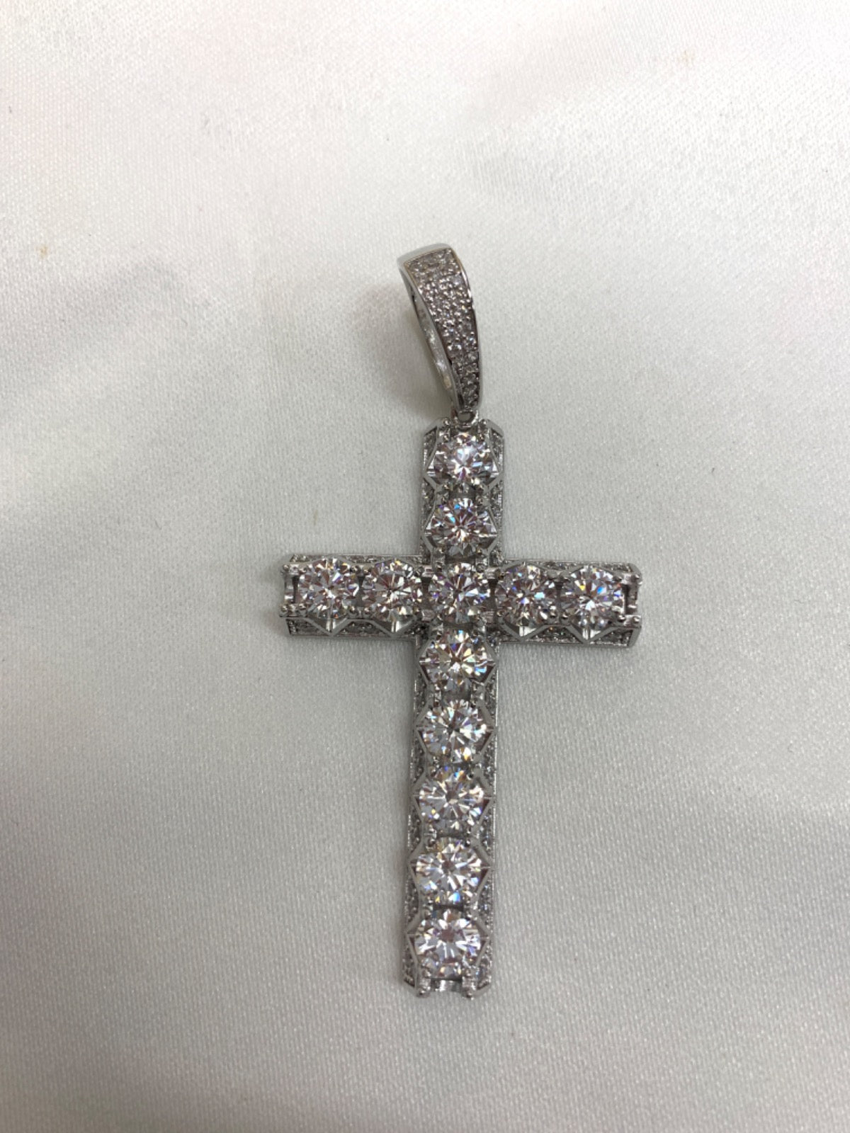White Silver Pendant with CZ