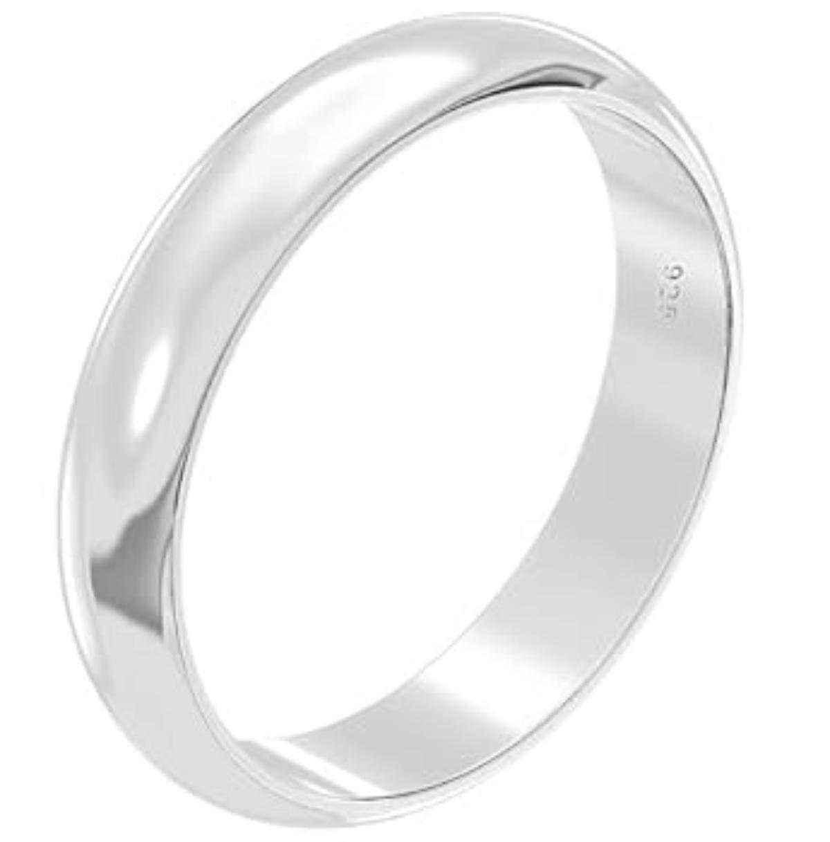 White Silver Wedding Band