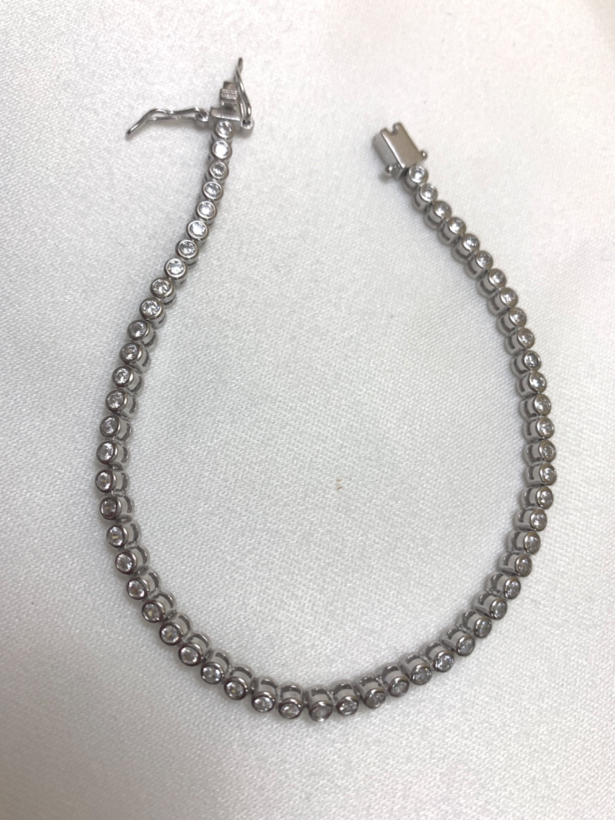 White Silver Bracelet with CZ