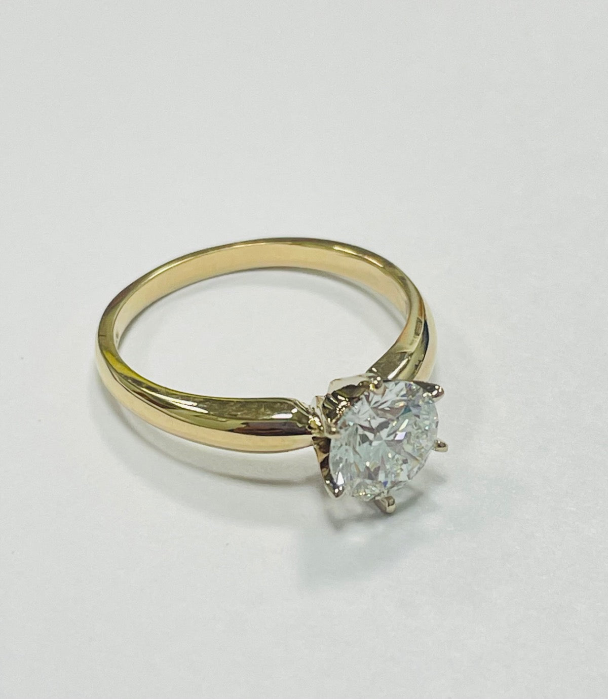 14K Yellow Gold Engagement Ring with Lab Diamond