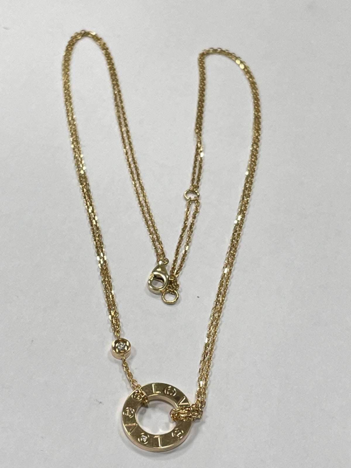 18K Yellow Gold Charm Necklace Set with Diamond