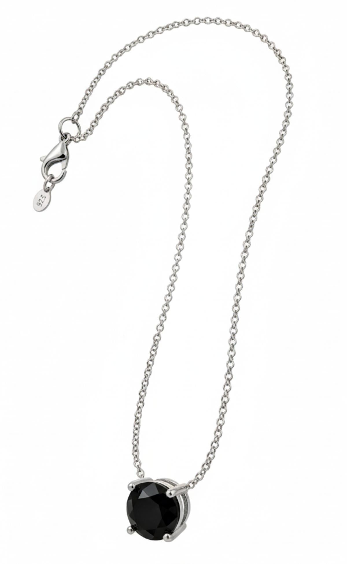White Silver Necklace with CZ