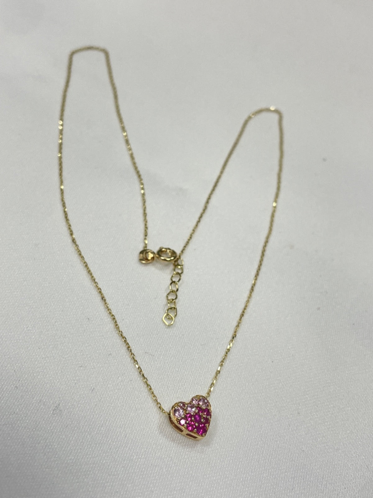 14K Yellow Gold Charm Necklace Set with Ruby