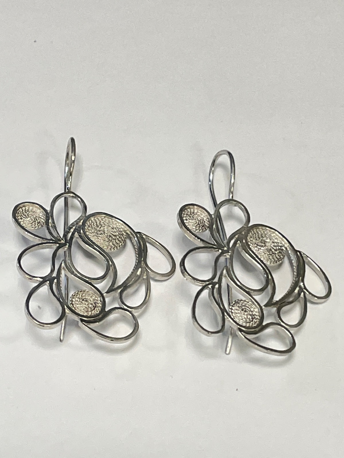 White Silver Earring