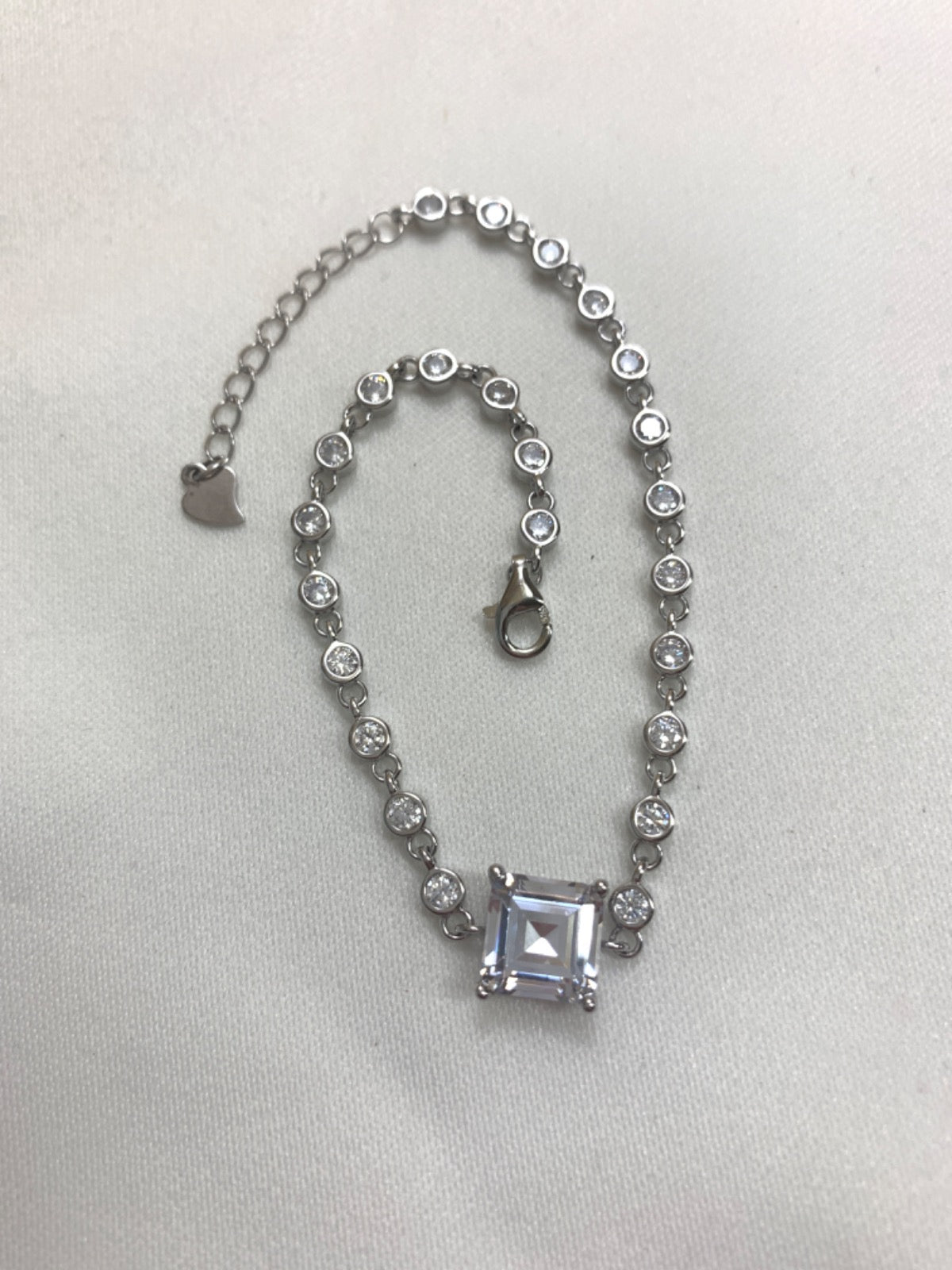 White Silver Bracelet with CZ