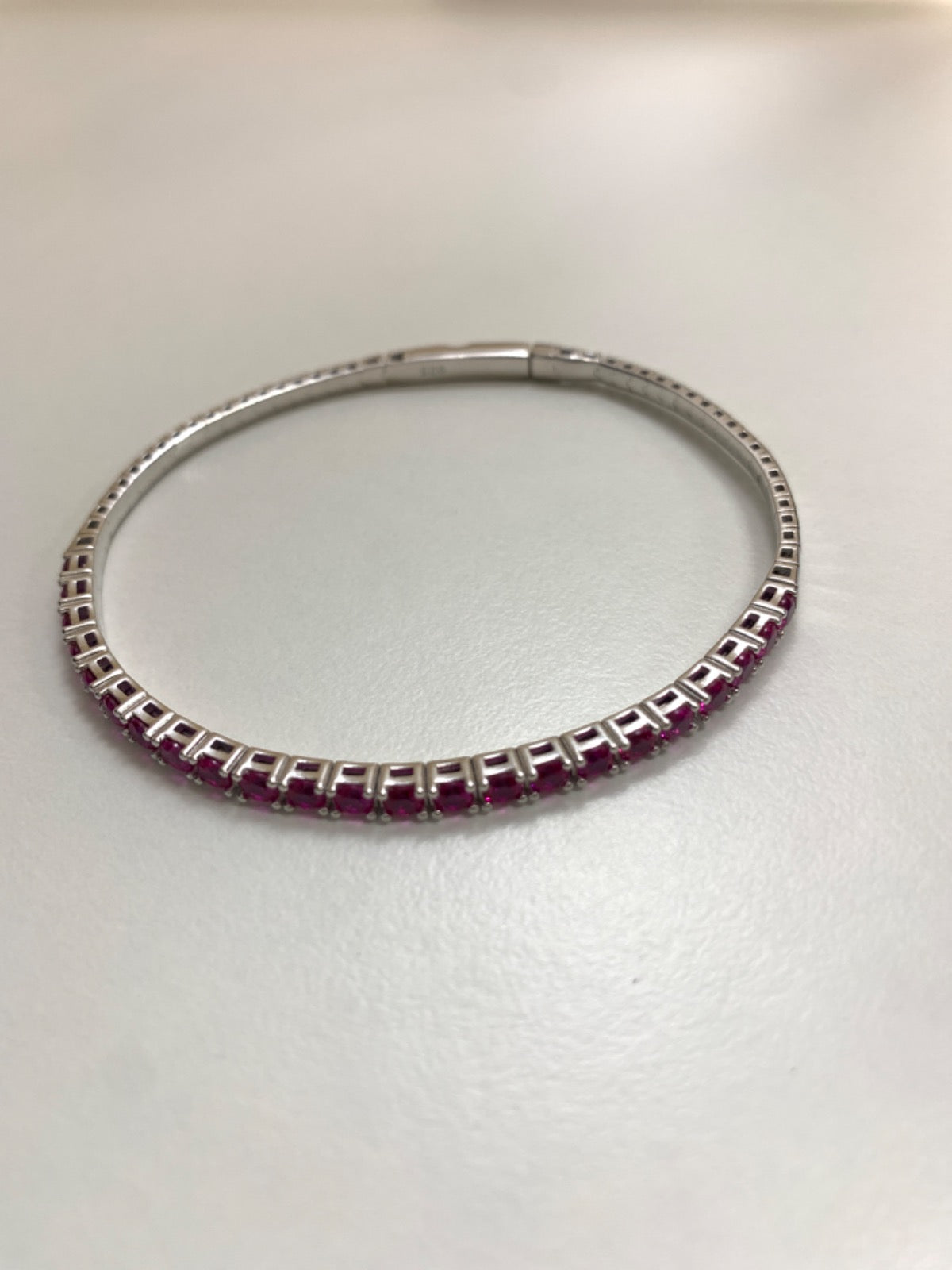 White Silver Bracelet with CZ
