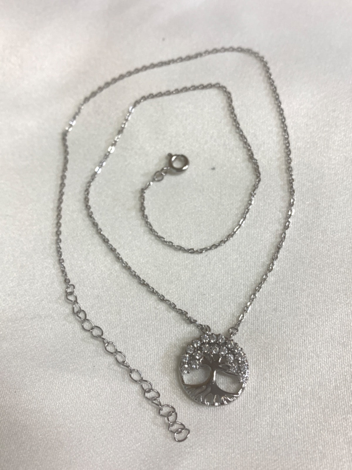 White Silver Chain with CZ