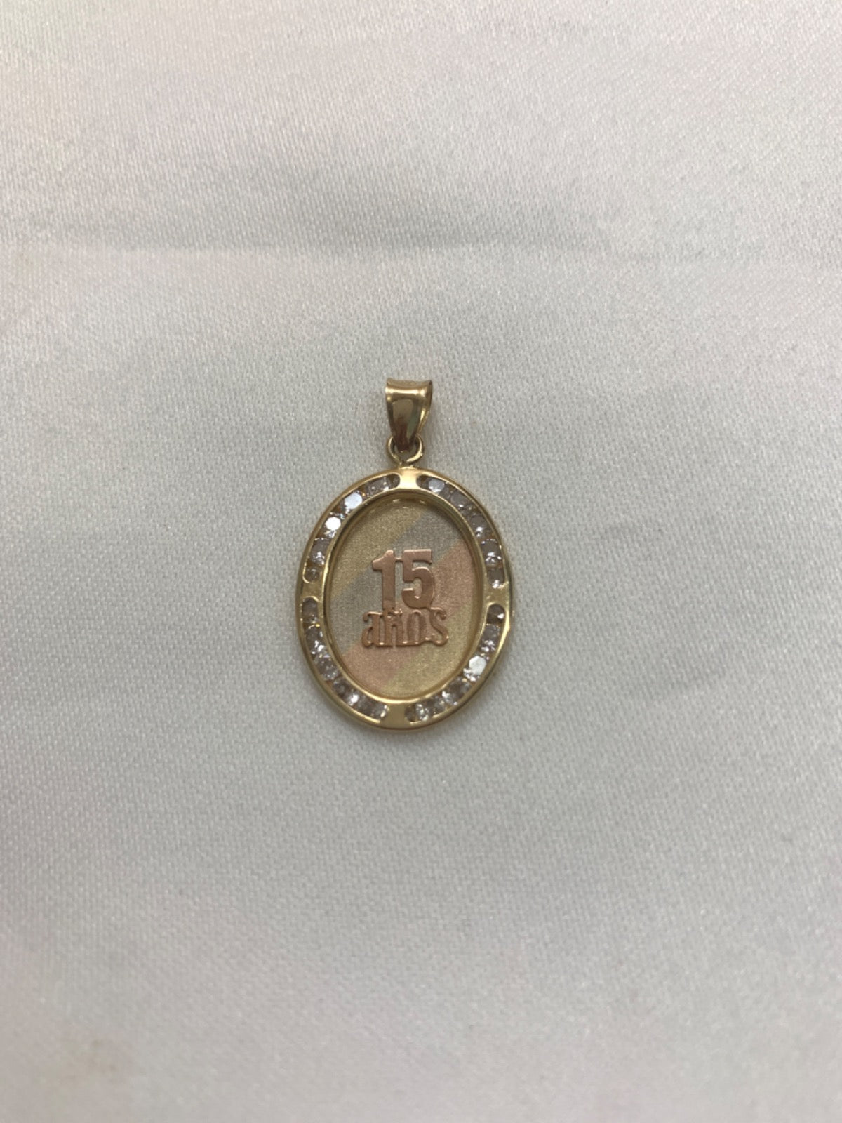 14K Yellow Gold 15 Anos Pendant with CZ
