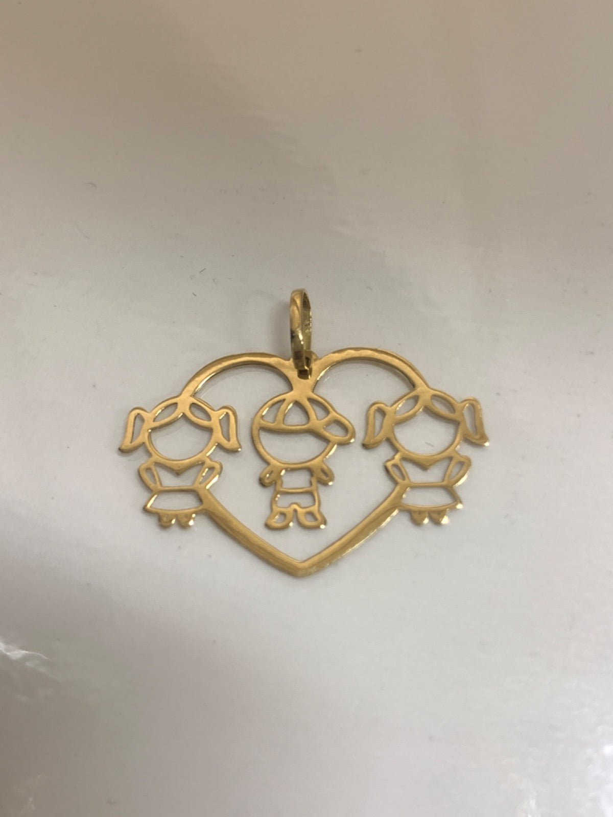 18K Yellow Gold Heart Of Children’s Pendant