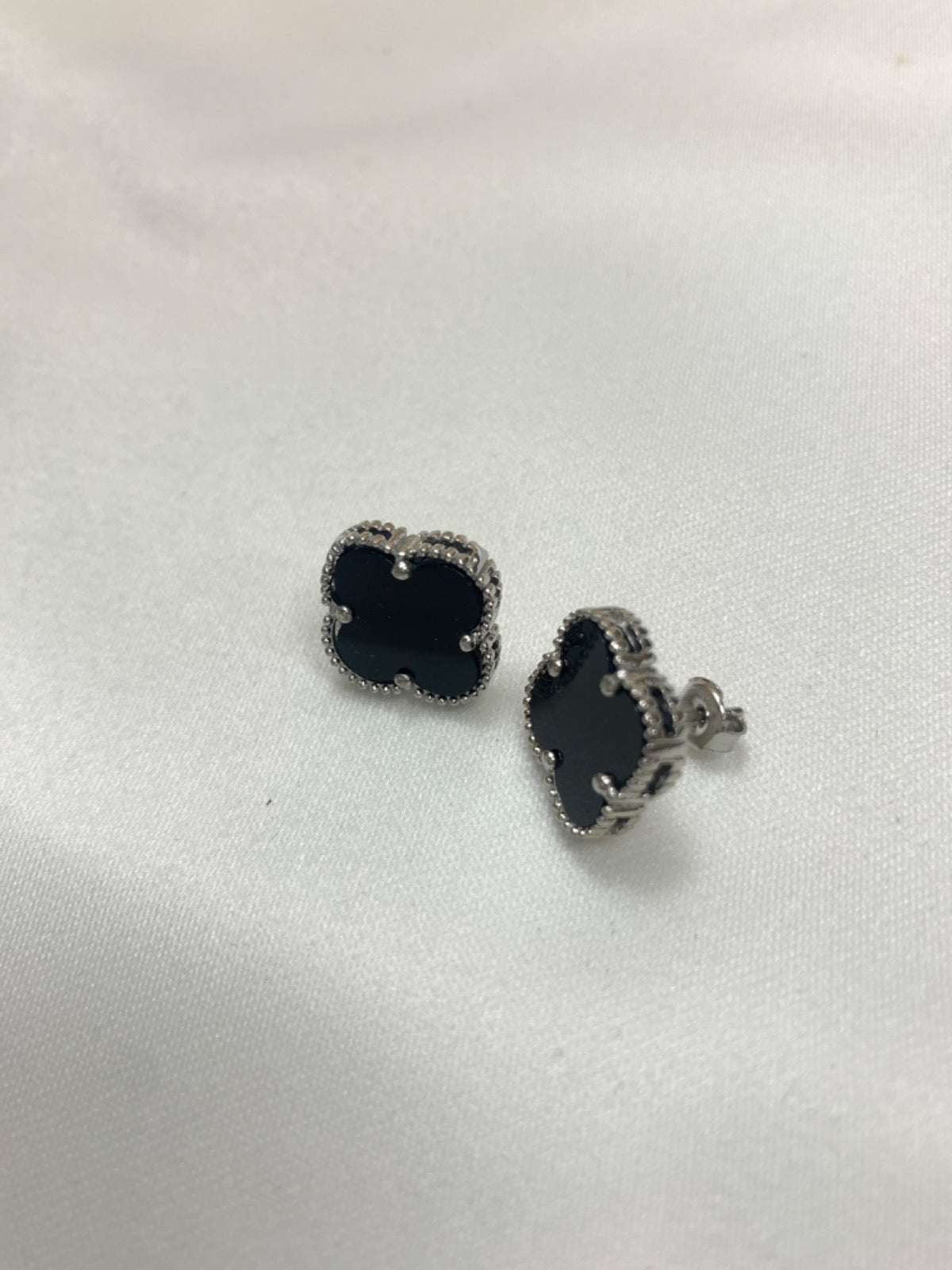 White Silver Earring