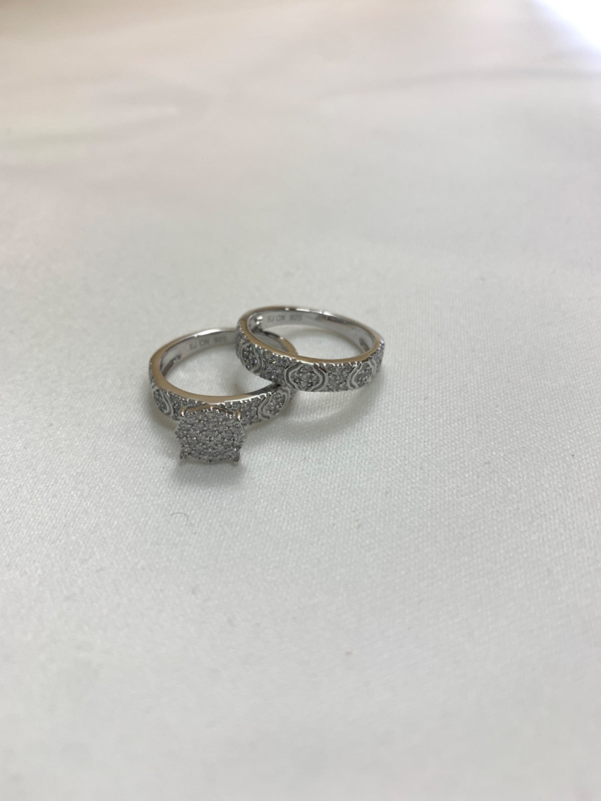 White Silver Ring with CZ
