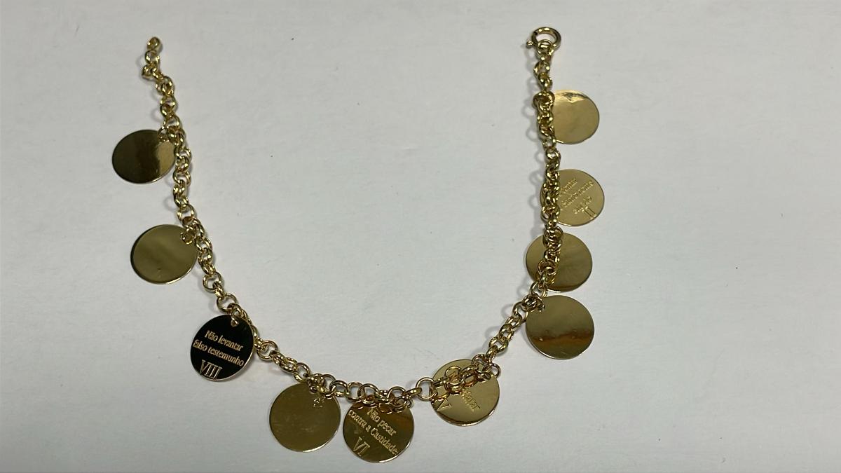 18K Yellow Gold 10 Commandments Bracelet