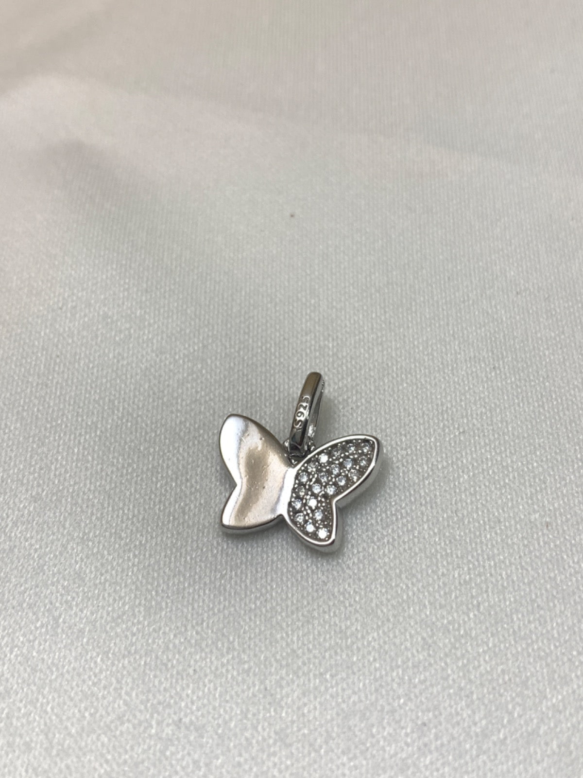 White Silver Pendant with CZ