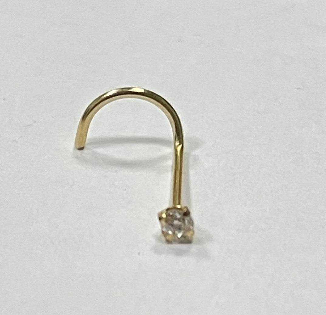 18K Yellow Gold Noise Piercing with CZ