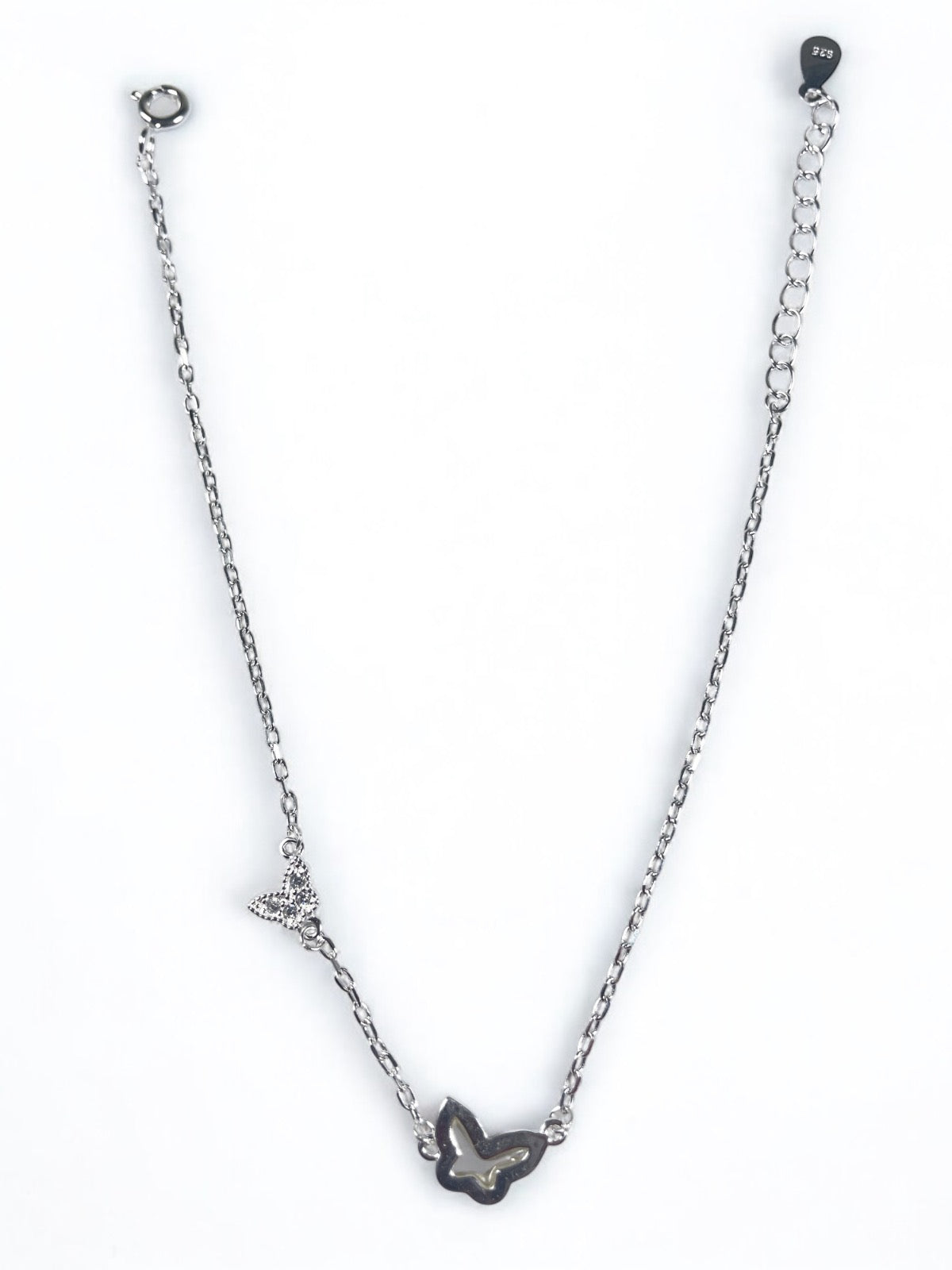 White Silver Butterfly Bracelet