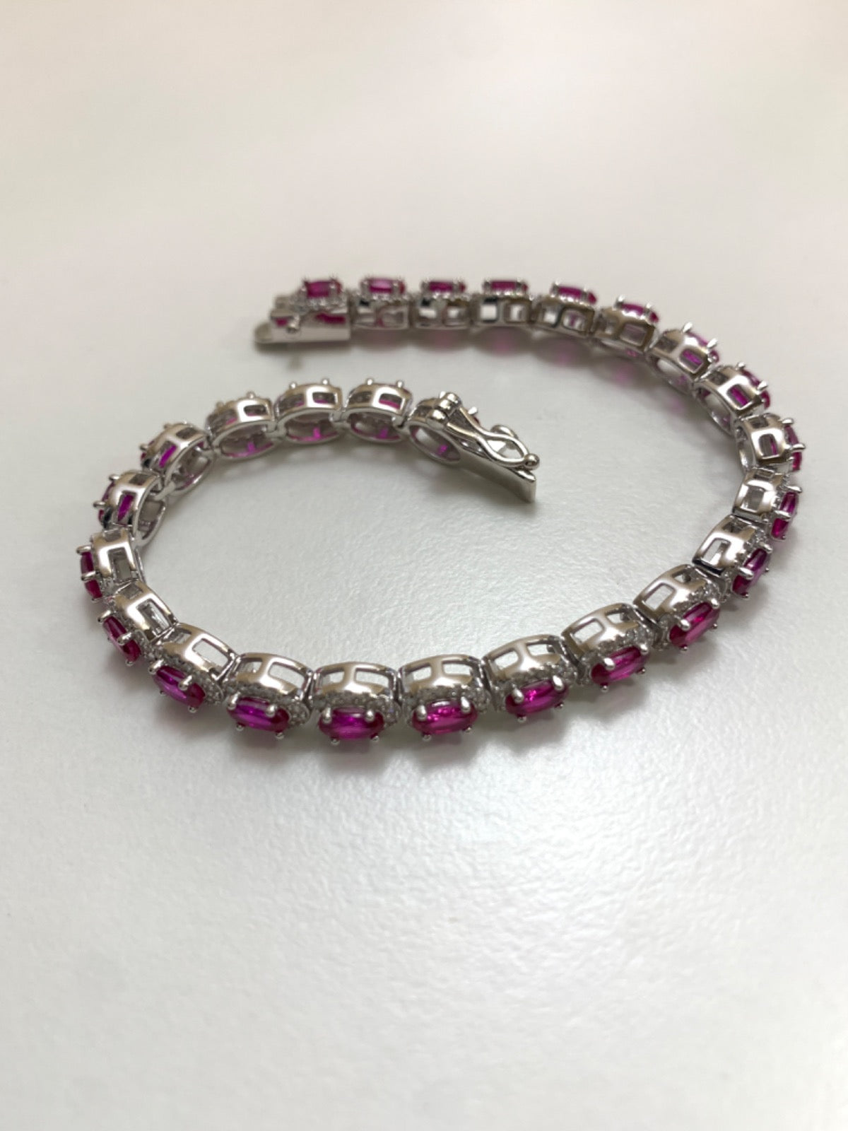 White Silver Bracelet with CZ