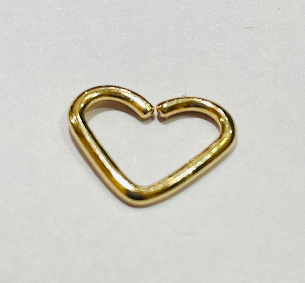 14K Yellow Gold Heart Piercing