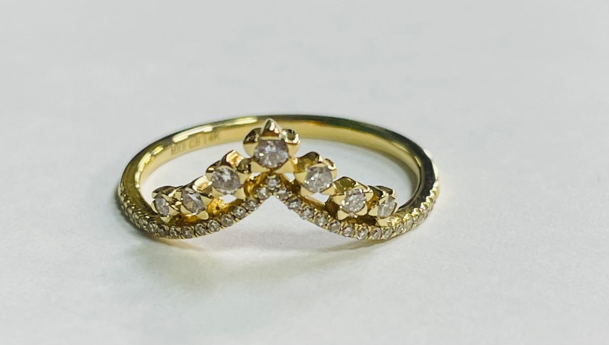 14K Yellow Gold Ring with Diamond