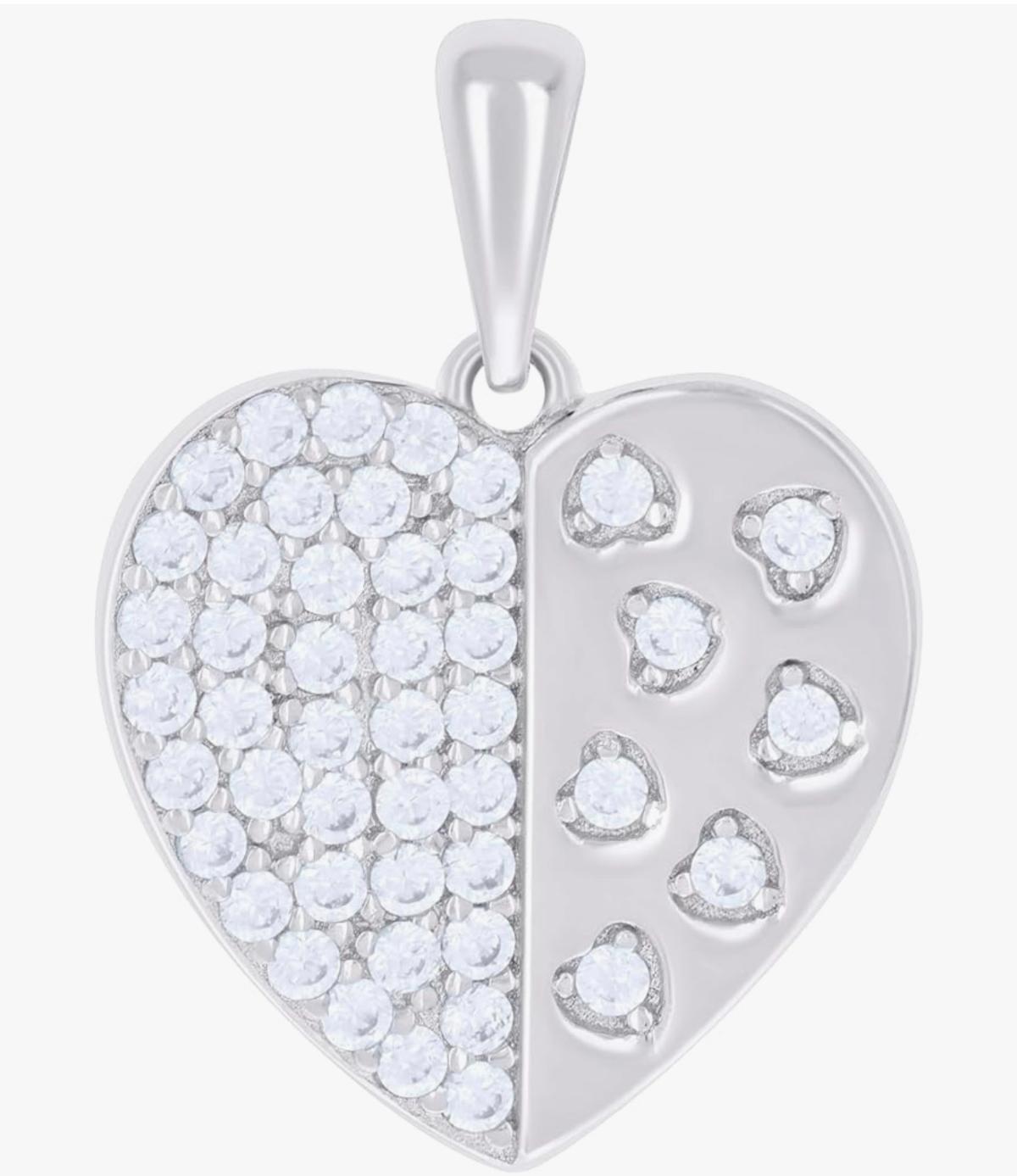 White Silver Heart Pendant