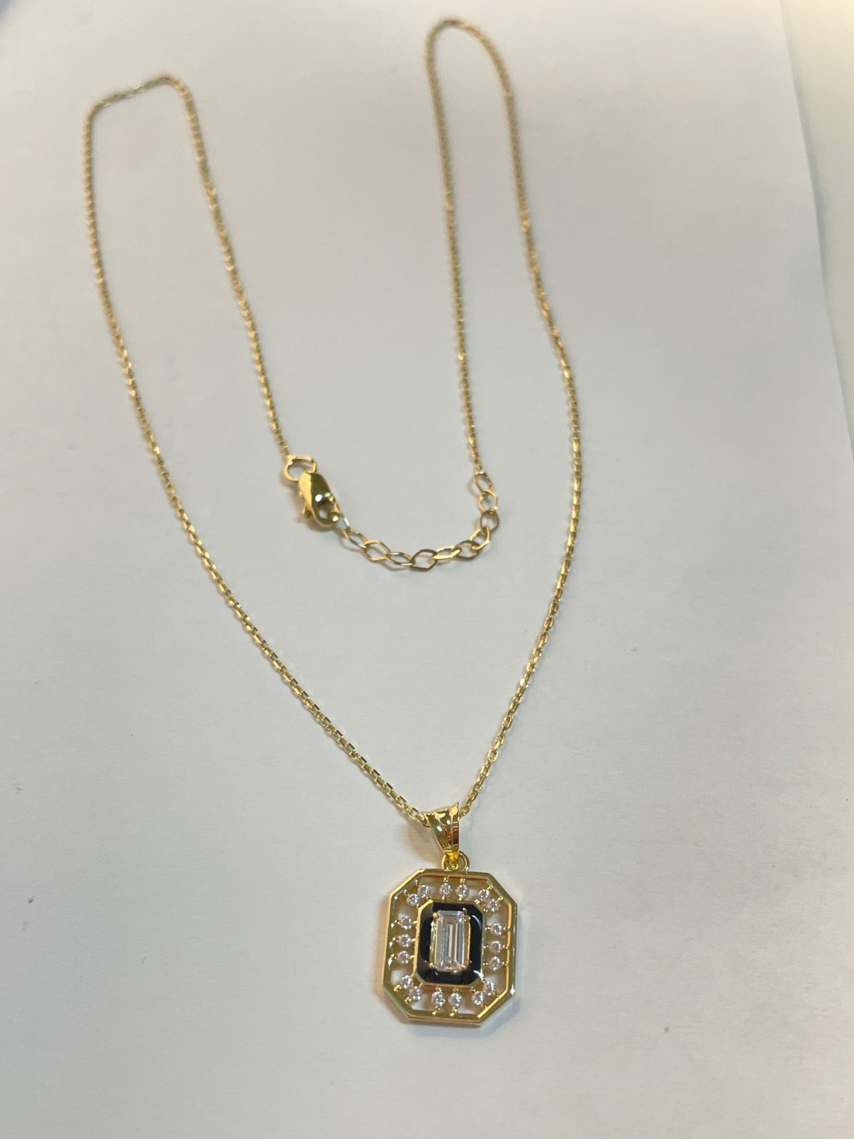 14K Yellow Gold Charm Necklace Set with CZ