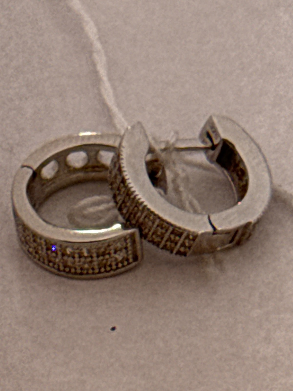 White Silver Hoop Earring