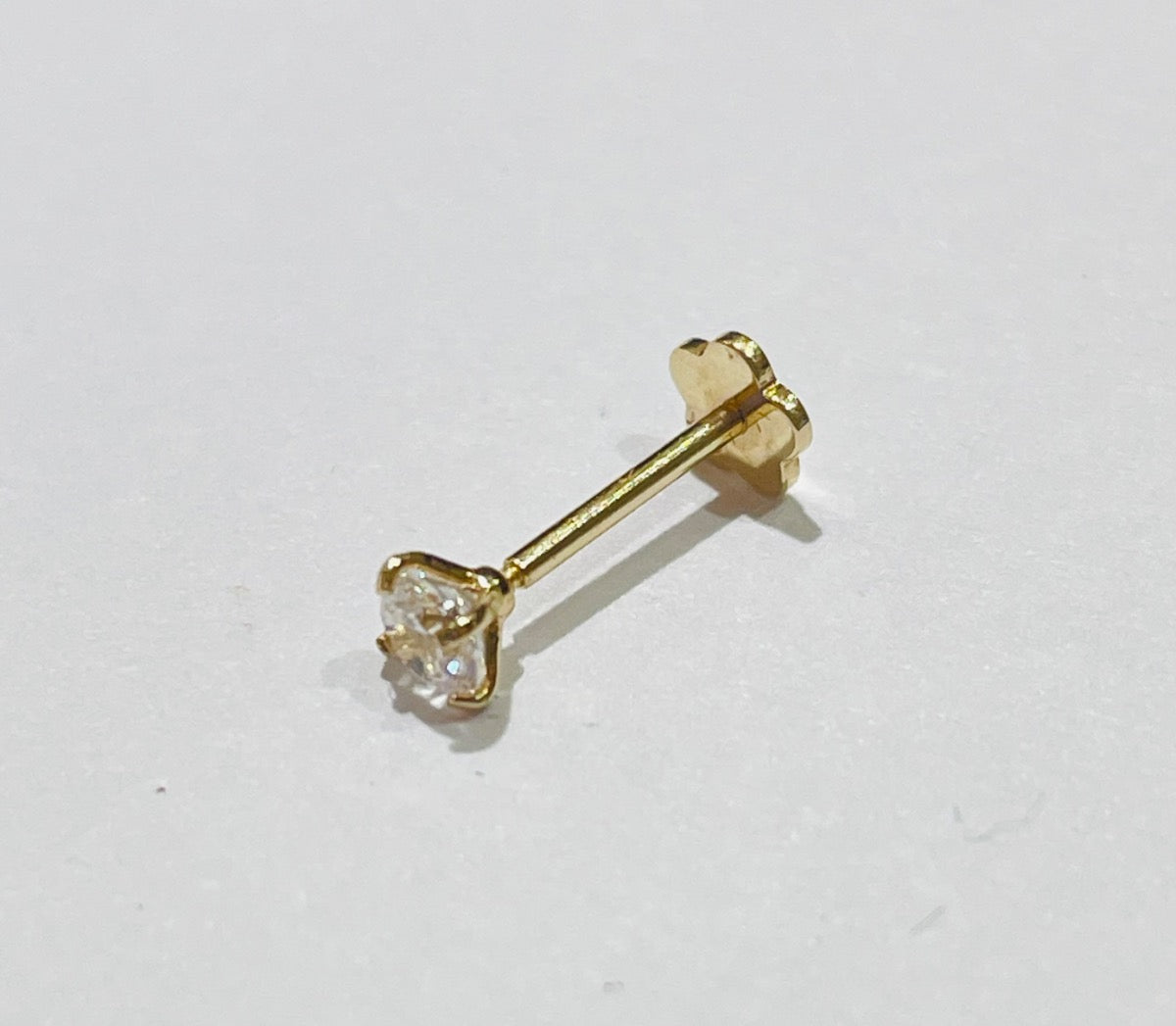 14K Yellow Gold Piercing with CZ