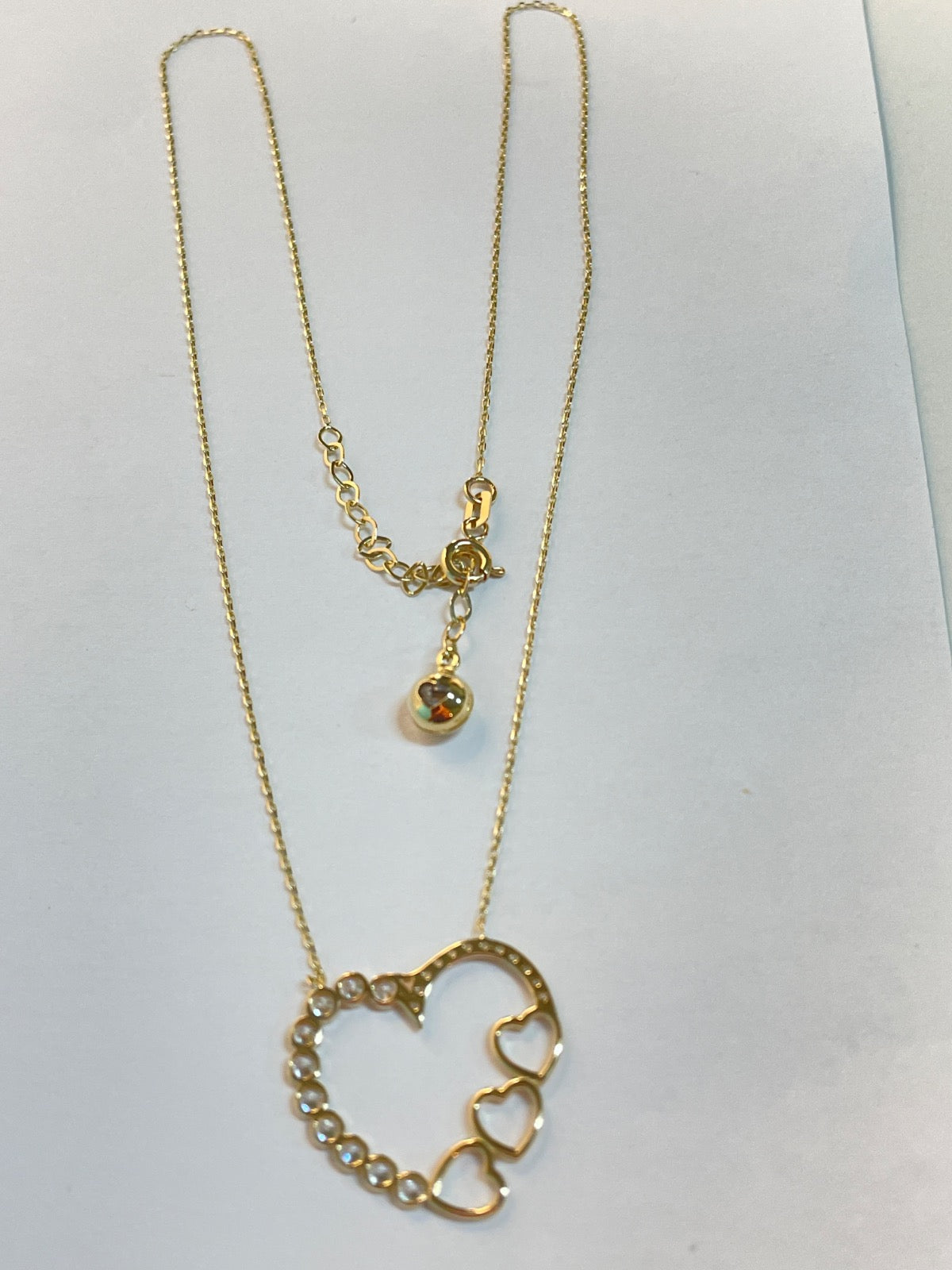 14K Yellow Gold Charm Necklace Set with CZ