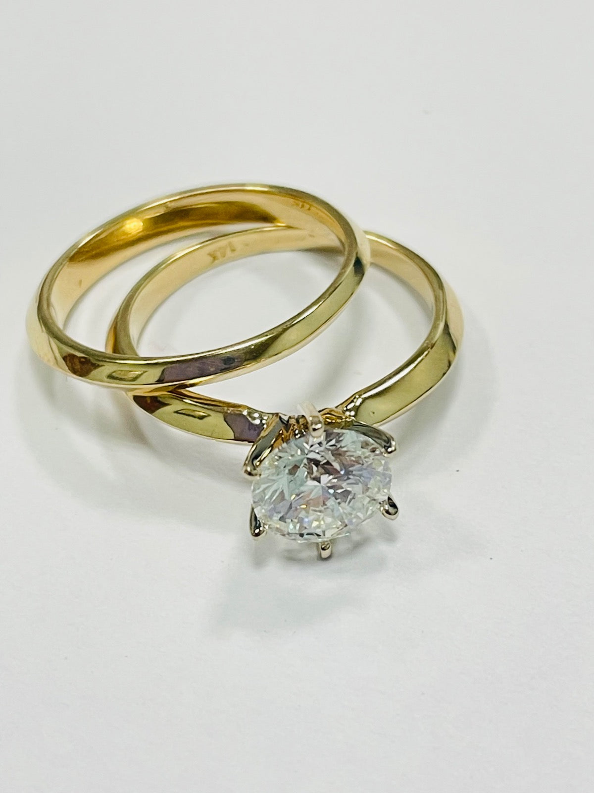 14K Yellow Gold Engagement Ring with Lab Diamond