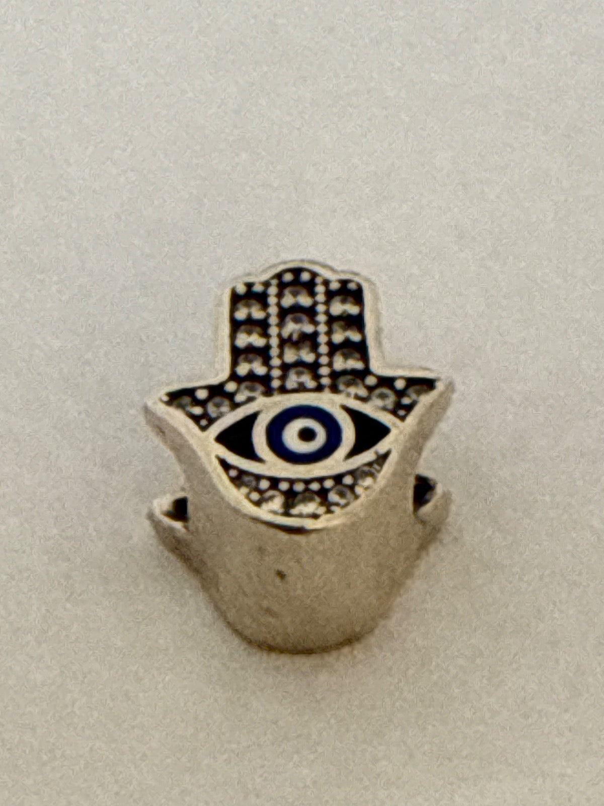 White Silver Pandora Charm with CZ