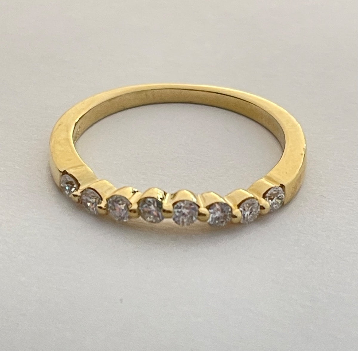 14K Yellow Gold Wedding Band with Diamond
