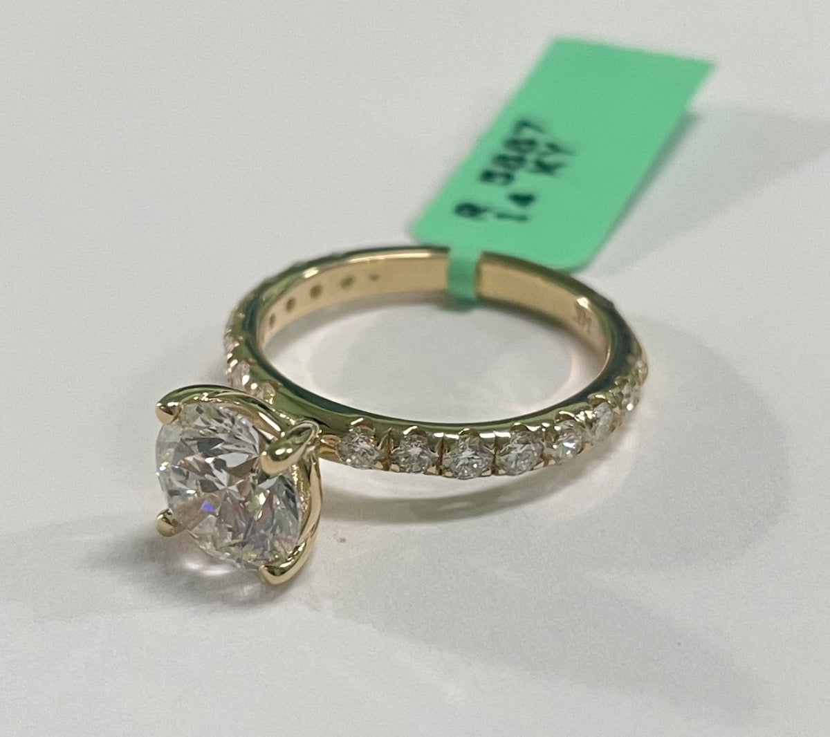 14K Yellow Gold Engagement Ring with Lab Diamond