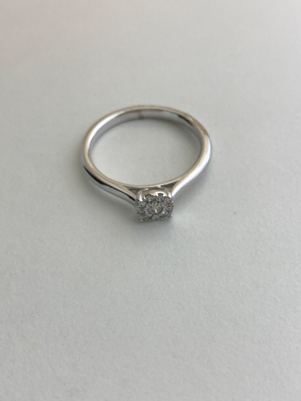 14K White Gold Engagement Ring with Diamond