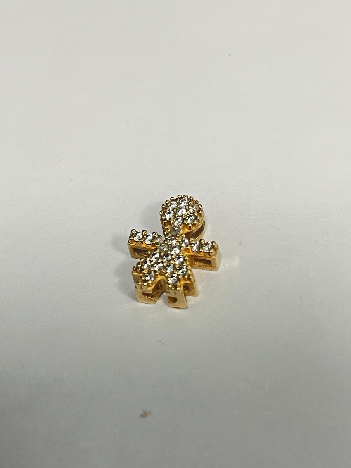18K Rose Gold Girl Charm with CZ