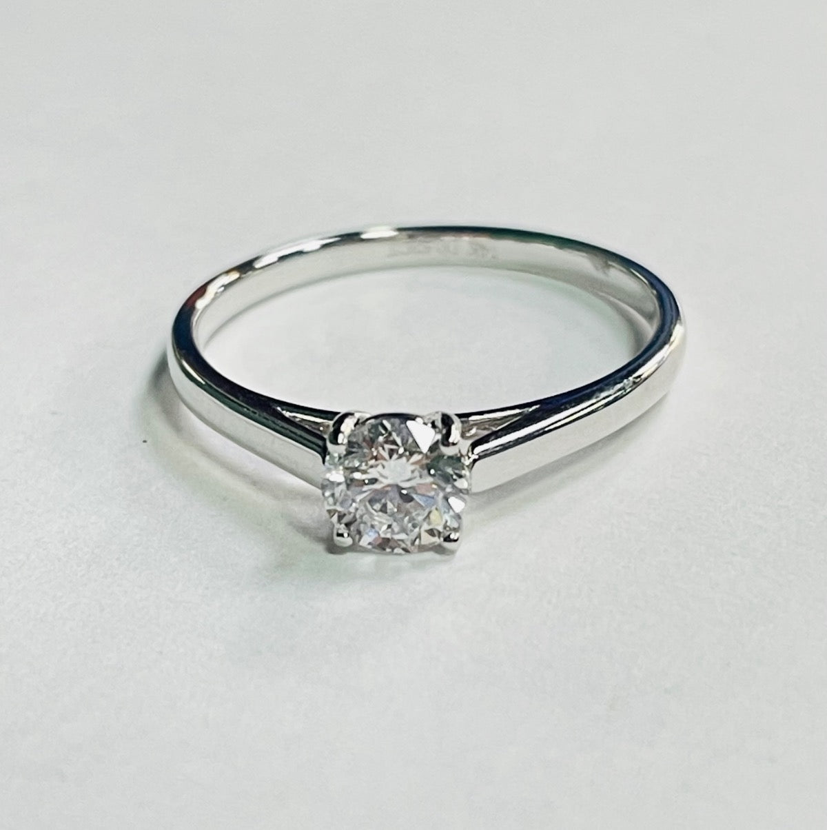 14K White Gold Ring with Lab Diamond