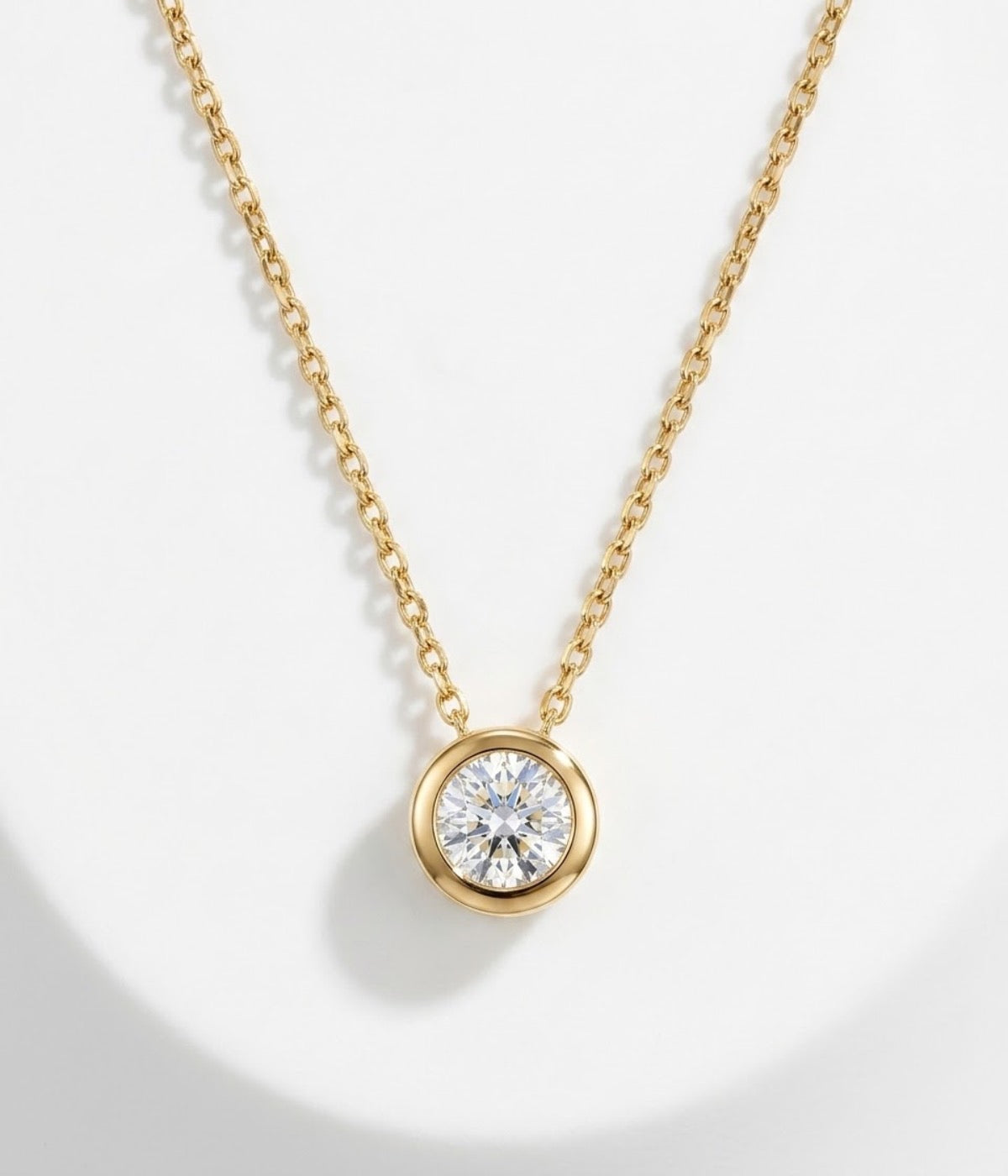 14K Yellow Gold Charm Necklace Set with CZ