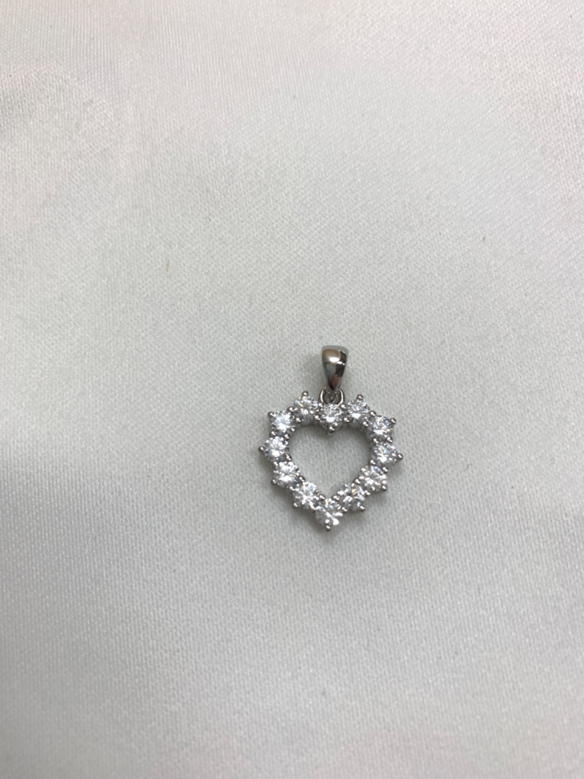 White Silver Pendant with CZ