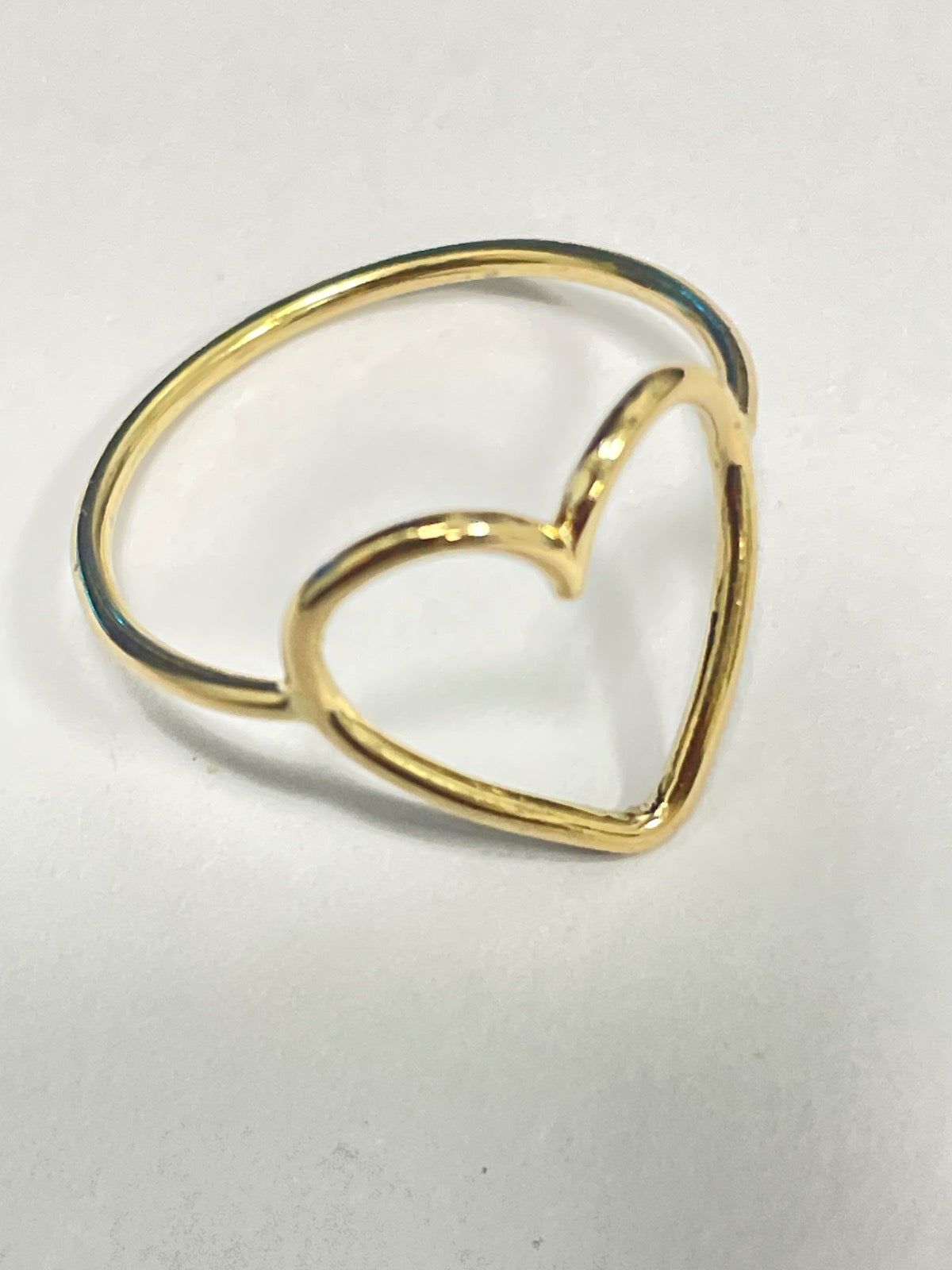 18K Yellow Gold Heart Ring