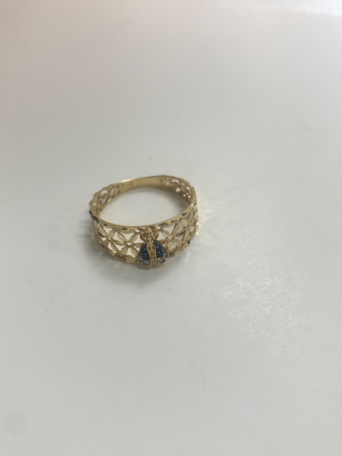 18K Yellow Gold Ring with CZ