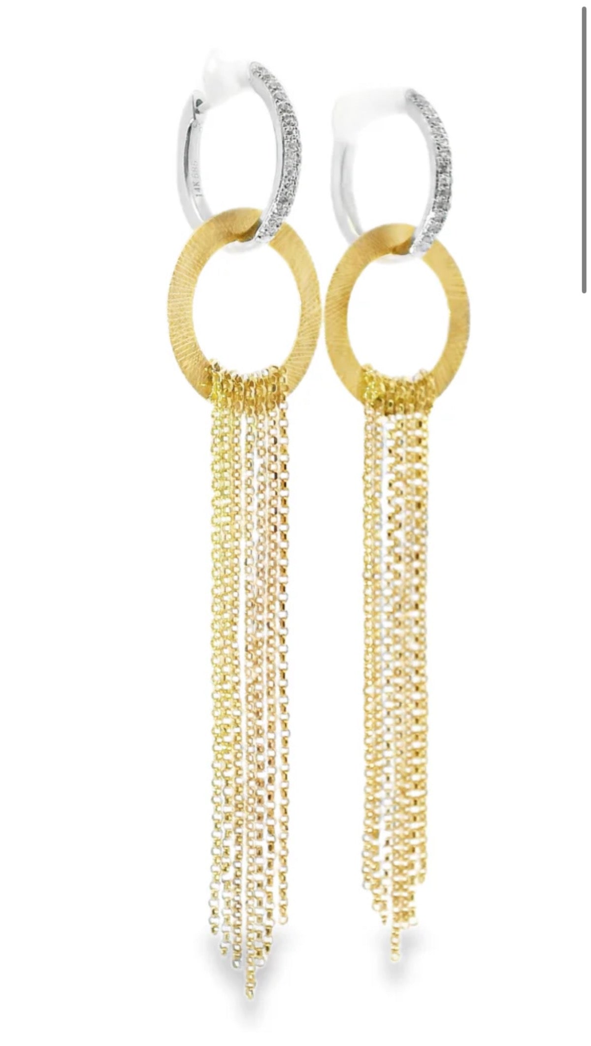 14K Two-Tone Gold Earring with Diamond