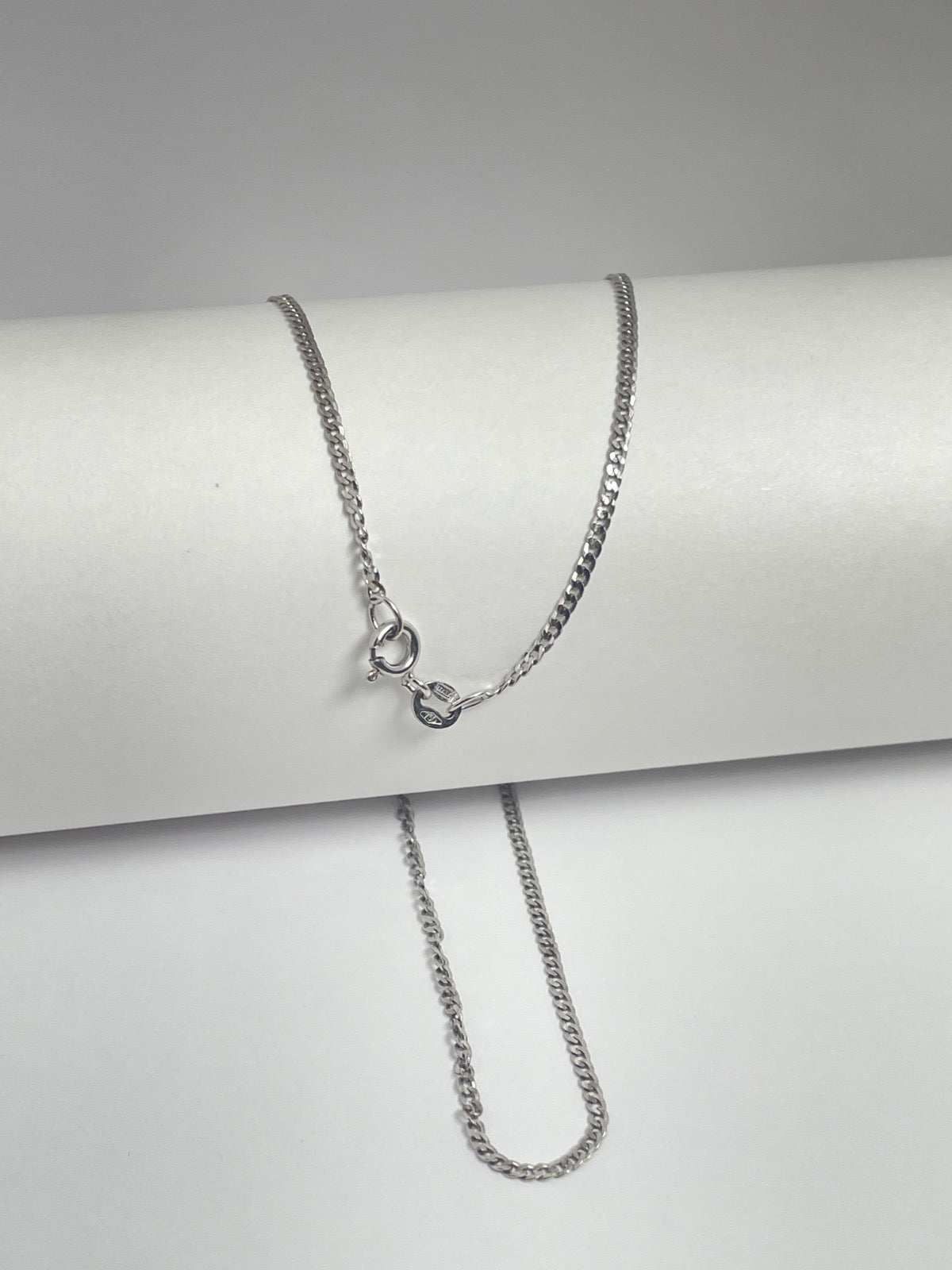 18K White Gold Cube Chain