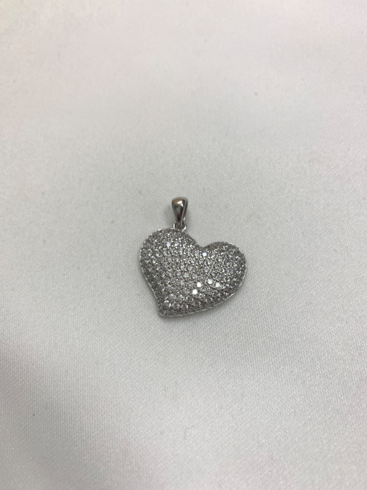 White Silver Pendant with CZ