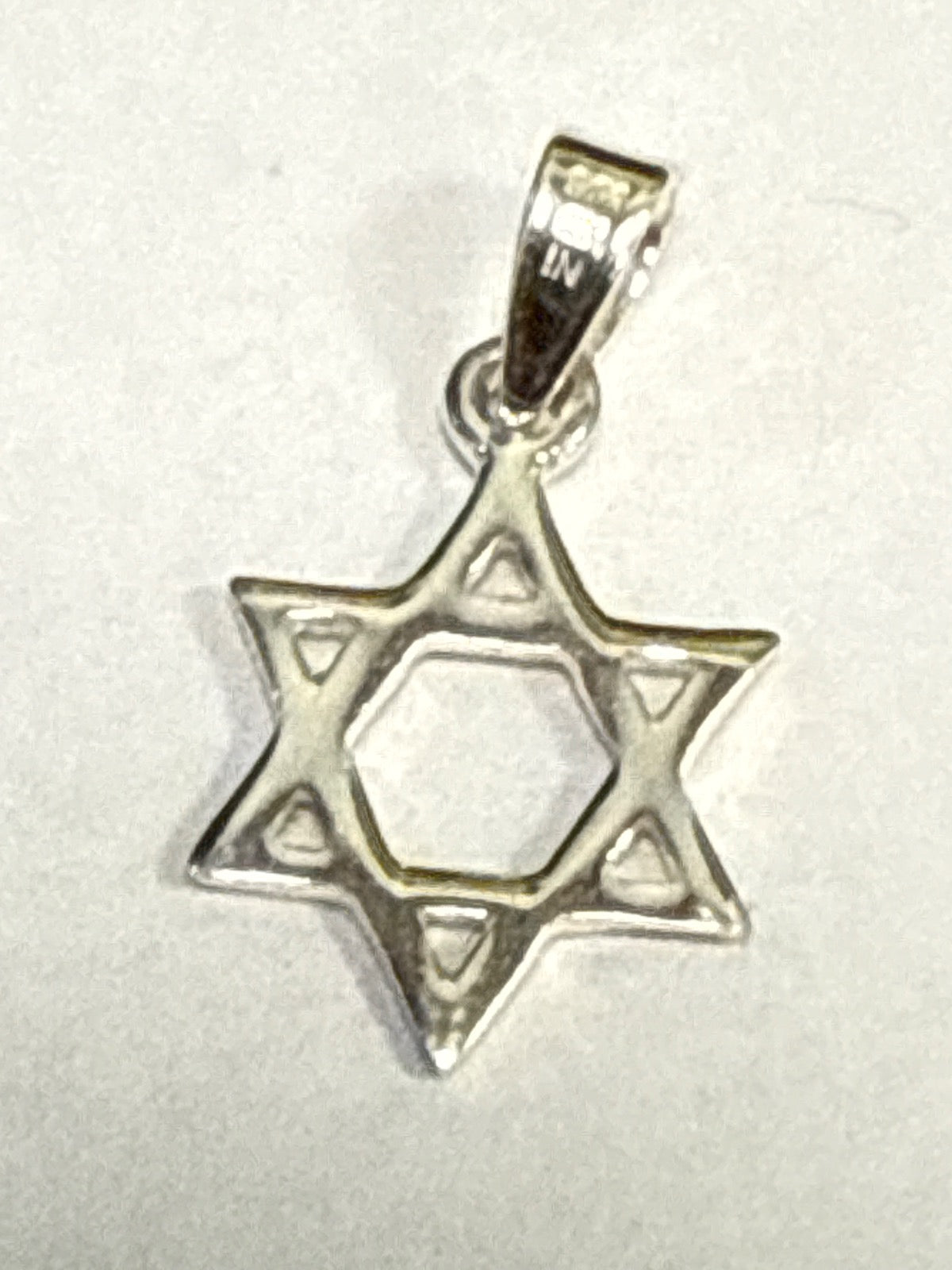 White Silver Star Of David Charm