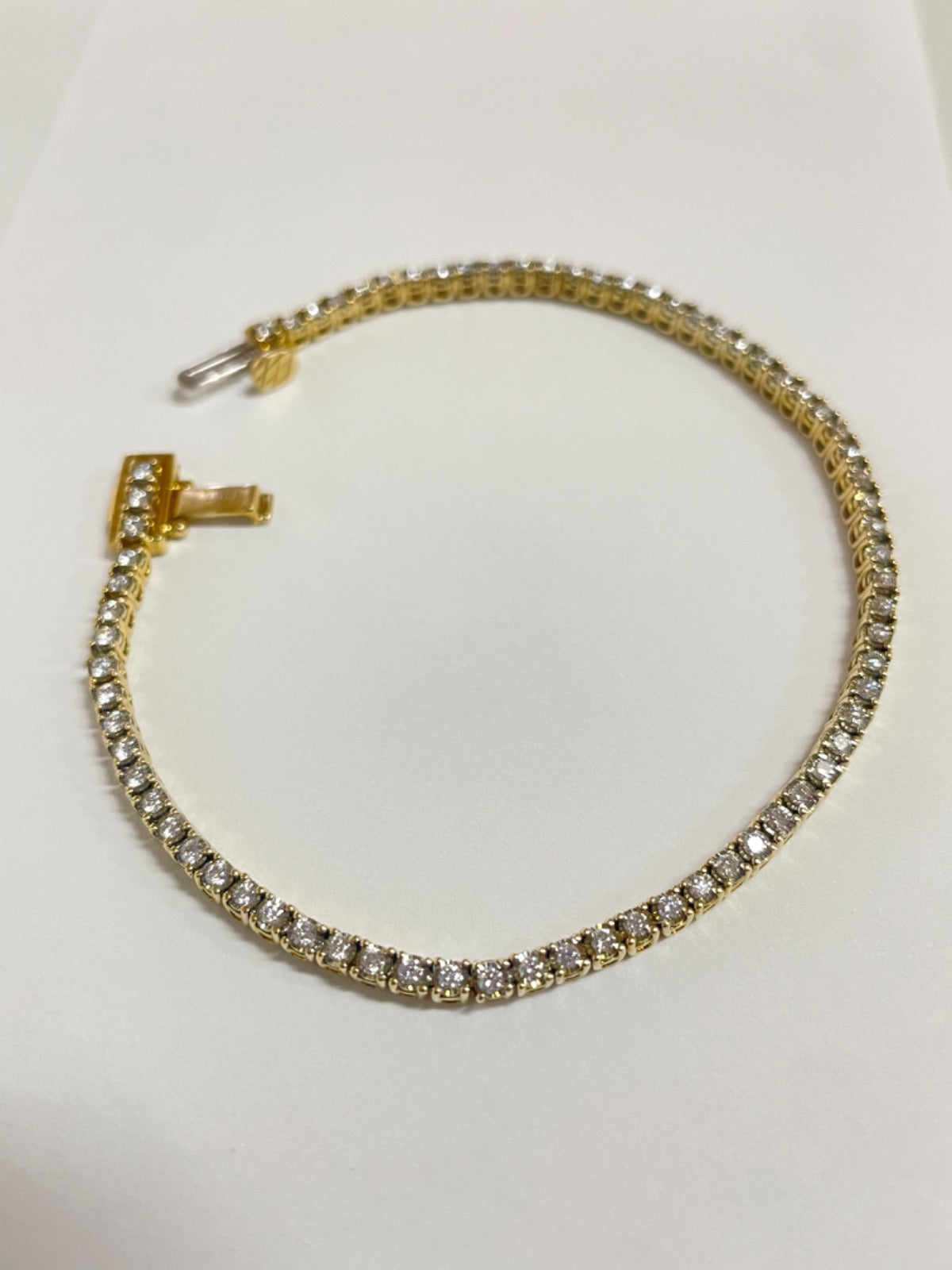 14K Yellow Gold Tennis Bracelet with Diamond