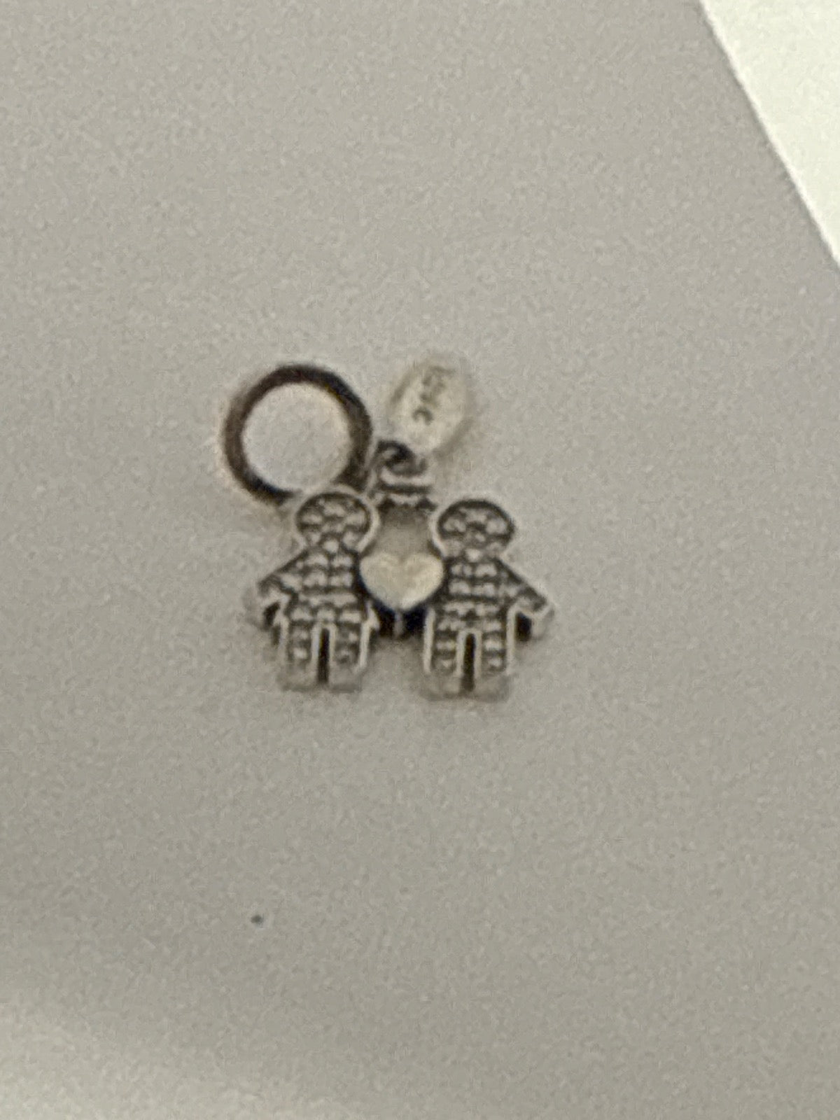 White Silver Pandora Kids Charm with CZ