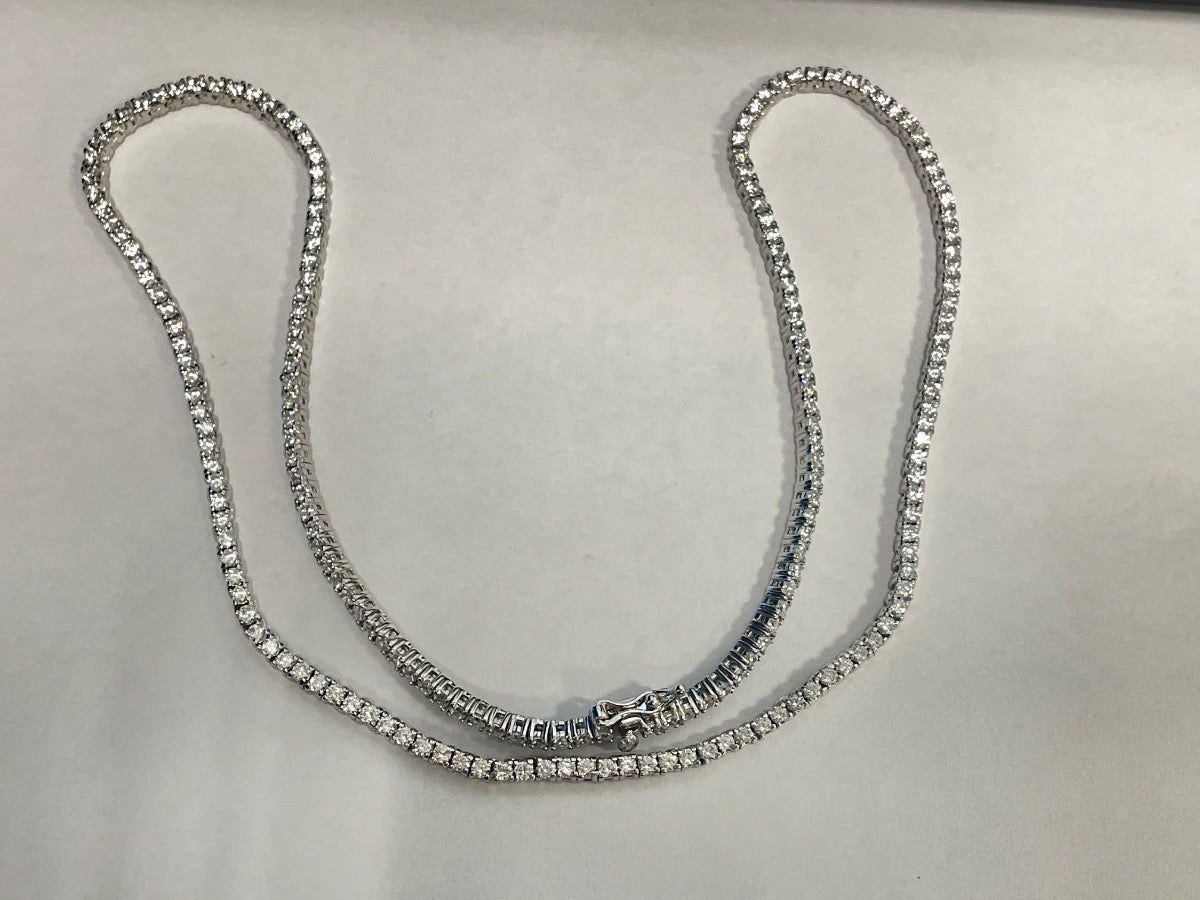 White Silver Necklace with CZ